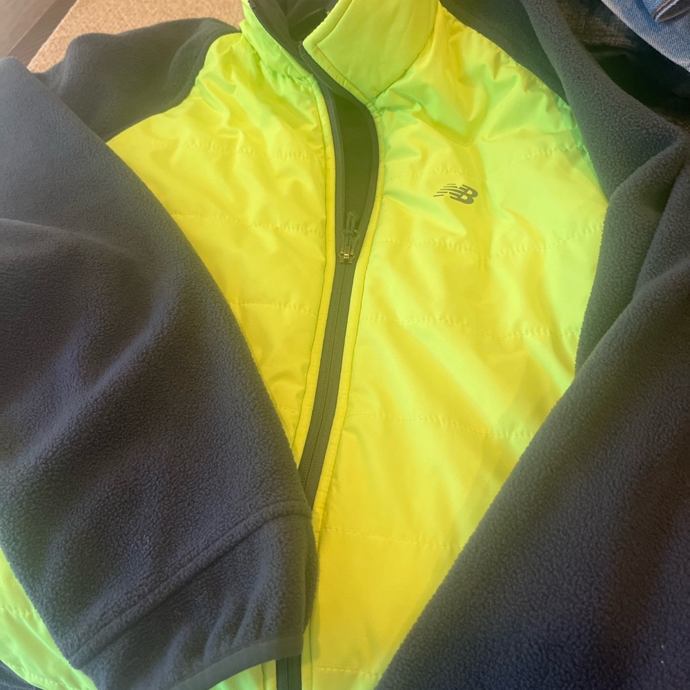 New Balance Kids Lime and Charcoal Puffer Jacket